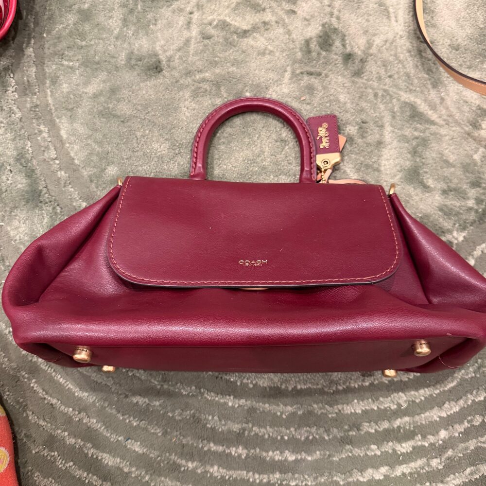 Coach Slouchy Rogue Top Handle in Merlot
